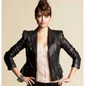 Bebe peplum moto leather jacket Vampire Diaries
